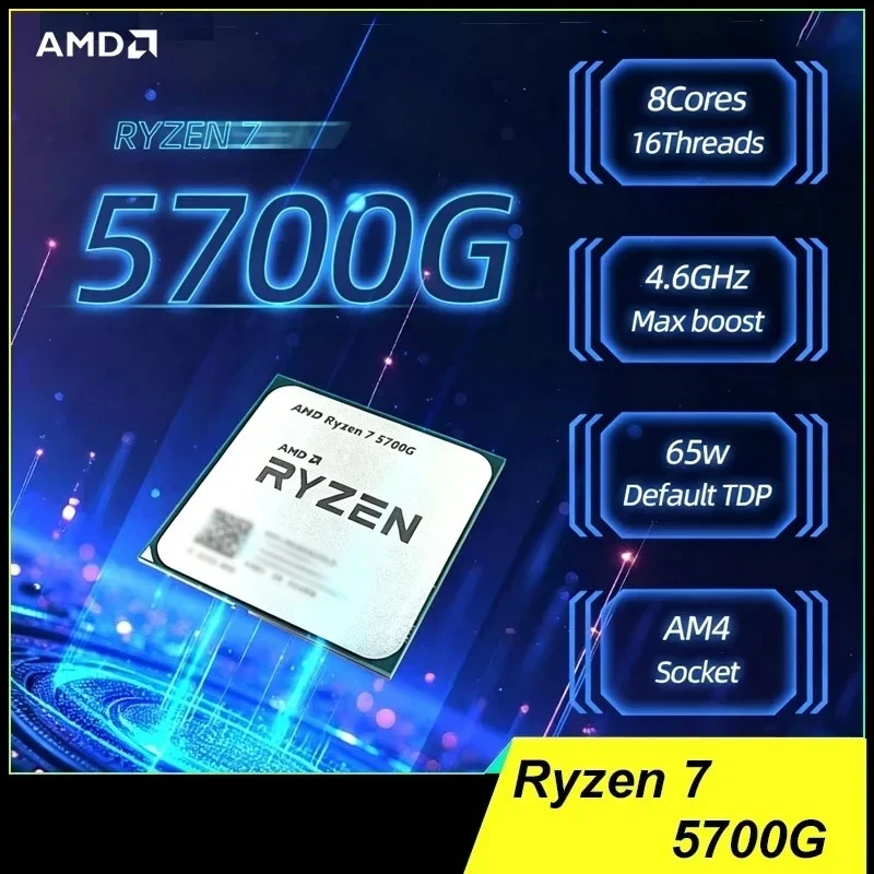 Nuevo Procesador AMD Ryzen 7 5700G R7 5700G CPU 4.6GHz 8 Núcleos 16 Hilos 16MB Caché L3 Socket AM4 Sin Embalaje