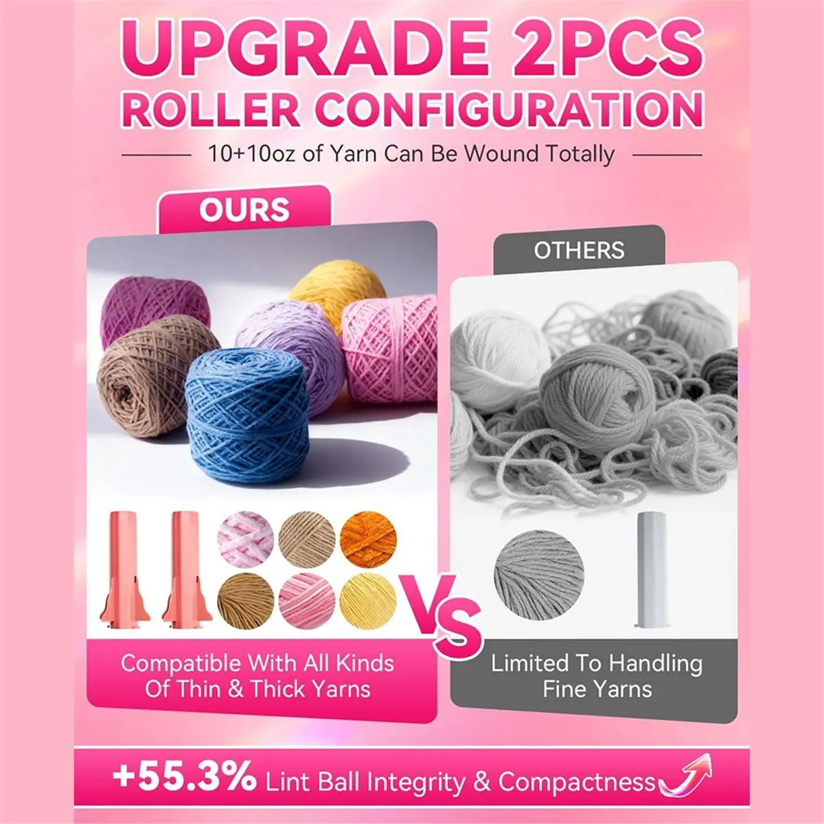 Electric Yarn Winder Wool Yarn Ball Winder Compact Automatic for Crocheting Super Strong Tension, Ideal EU Plug
