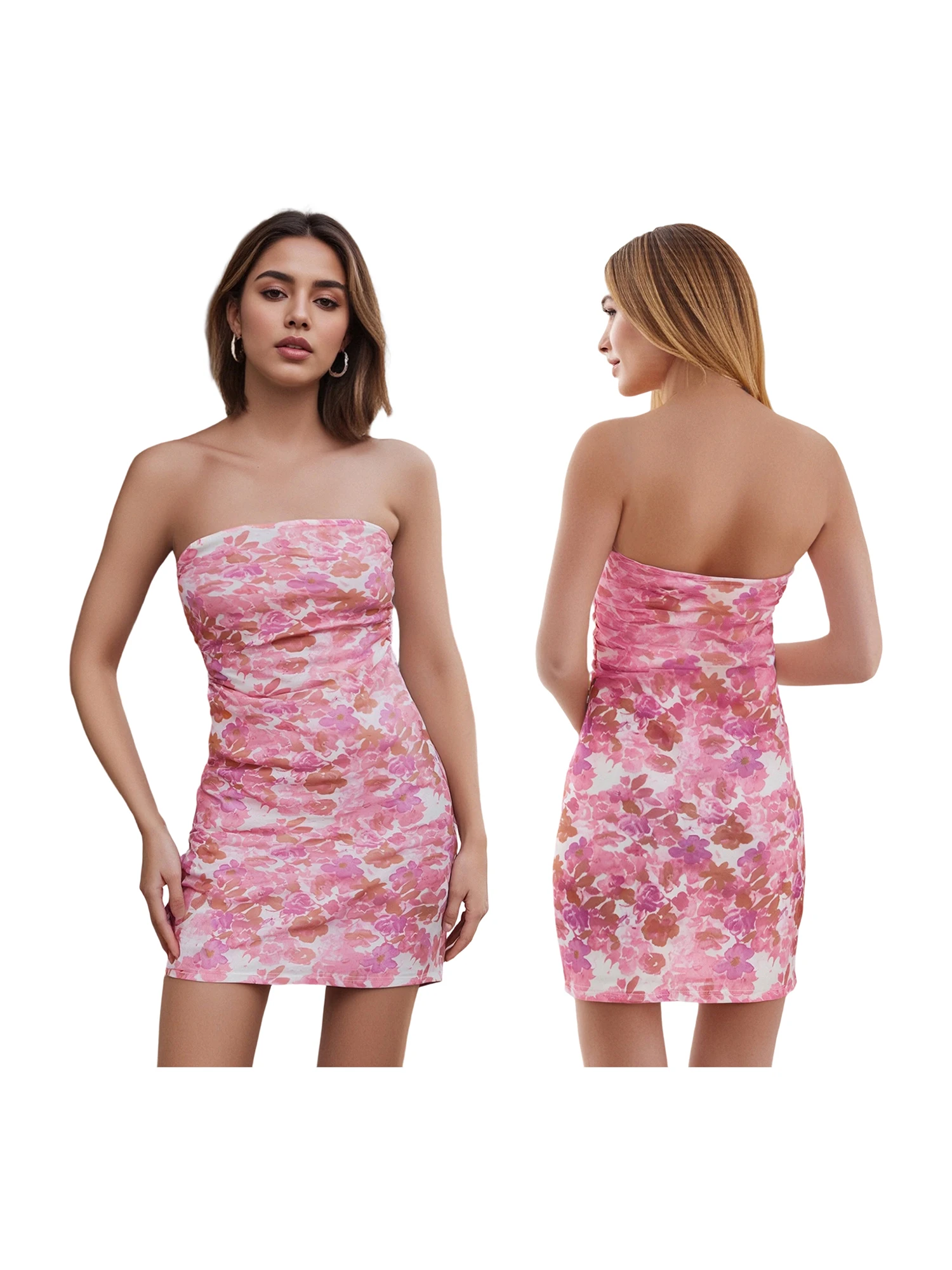 Elegante kanten midi-jurk met halterhals, ruches aan de zoom en uitgesneden rugdetail voor een cocktail-, bruiloftsfeestavond