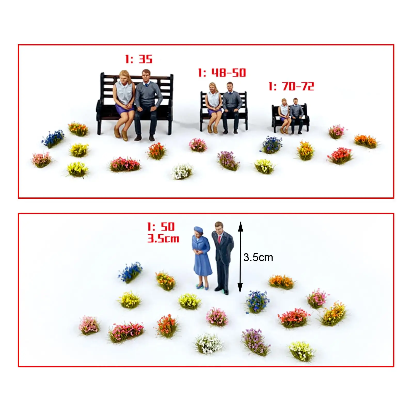 Train Landscape Railroad Scenery Miniature Flower Tufts for DIY Diorama Layout Grass Cluster Model Decor