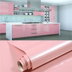 Pink Contact Paper Glossy Peel and Stick Wallpaper vinyl self adhesive waterproof removable stickers Decorative Cabinet Furnitur