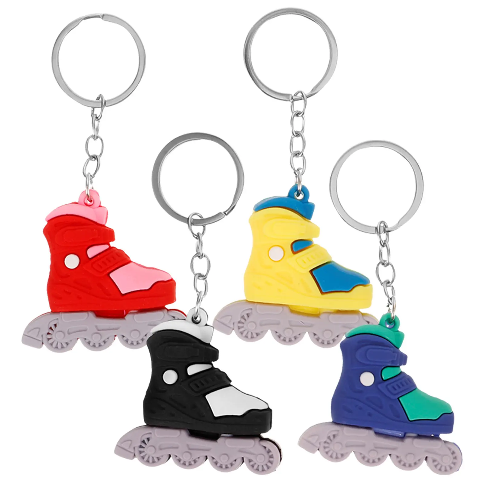 4Pcs Roller Skate Modeling Keychain Charm Fine Workmanship Clear Lines Bag Pendant Backpack Decoration DIY Pendant New Year Gift