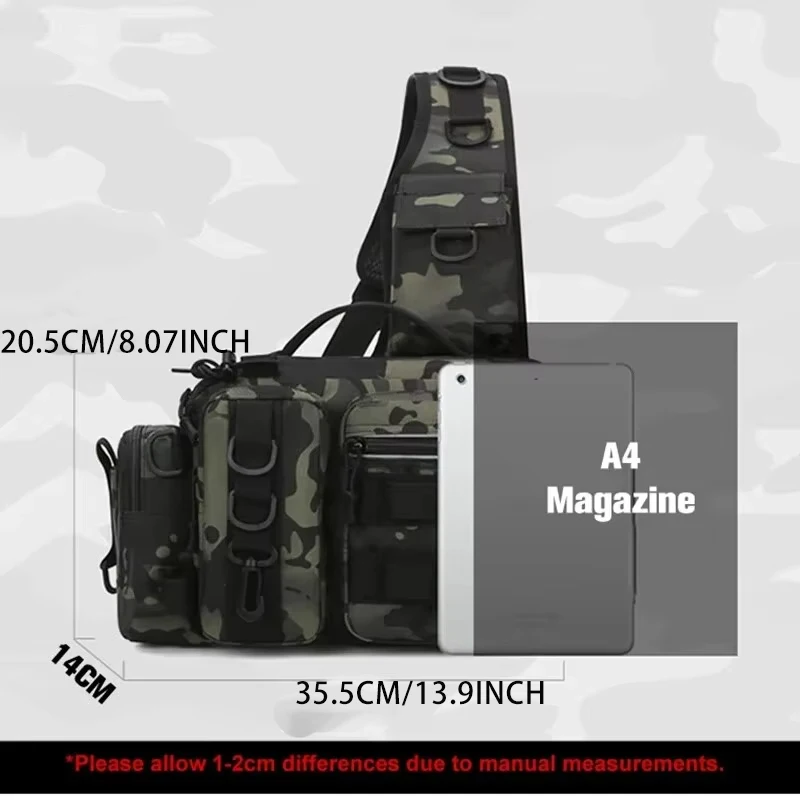 Multifunctional lure men's bag big belt Tackle Backpack bag crossbody fishing insertion pole bag storage Hiking Hunting Travel image 2