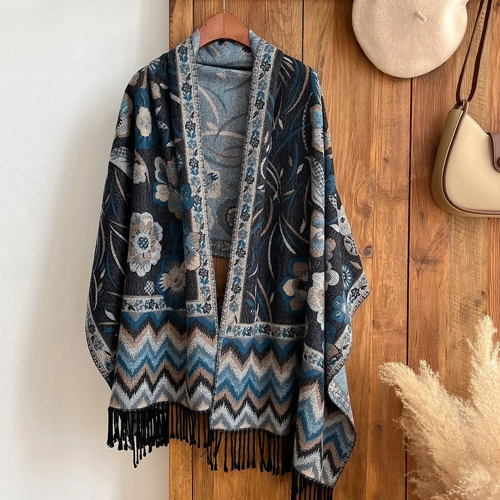 2023 New Design Winter Travel Scarf Cashmere Shawl Women Warm Double-sided Thick Blanket Lady Fashion Bandana Female Pashmina