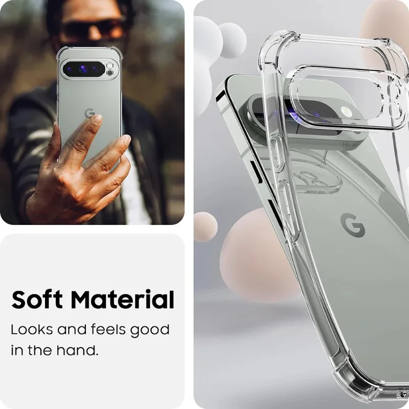 حافظة شفافة لهاتف جوجل بيكسل 9 10 برو XL غطاء خلفي رفيع ناعم من مادة البولي يوريثان الحراري لهاتف Pixel10 Pixel 9A 8 8A 7A 6 Pro Pixel 9 Pro