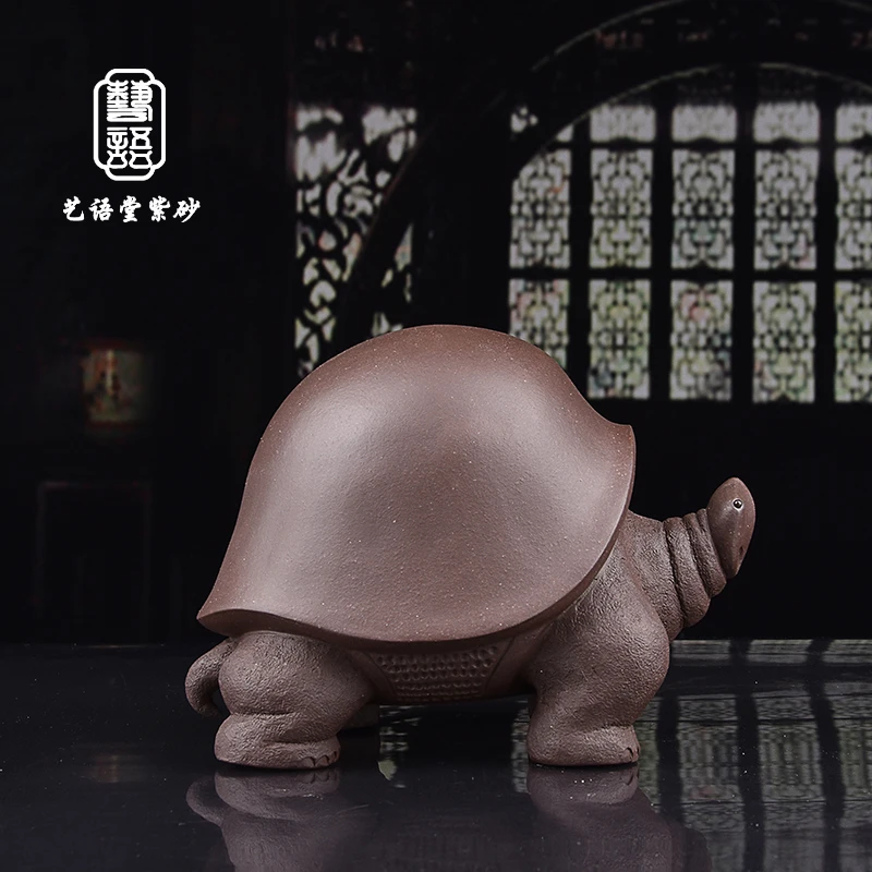 Yixing Purple Sand Turtle Large General Turtle Handmade Boutique Tea Ornaments Decoration Tea Set Accessories Literati Elegant P