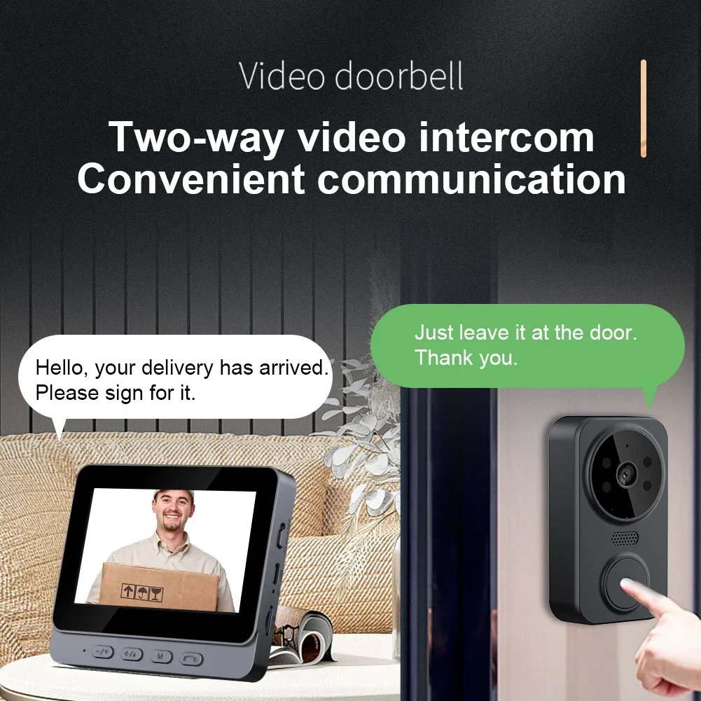 Door Eye Camera 2.4G WiFi Automatic Sensing Home Digital Viewer 4.3 Inch IPS Screen Video Intercom Door Cameras Two-Way Intercom