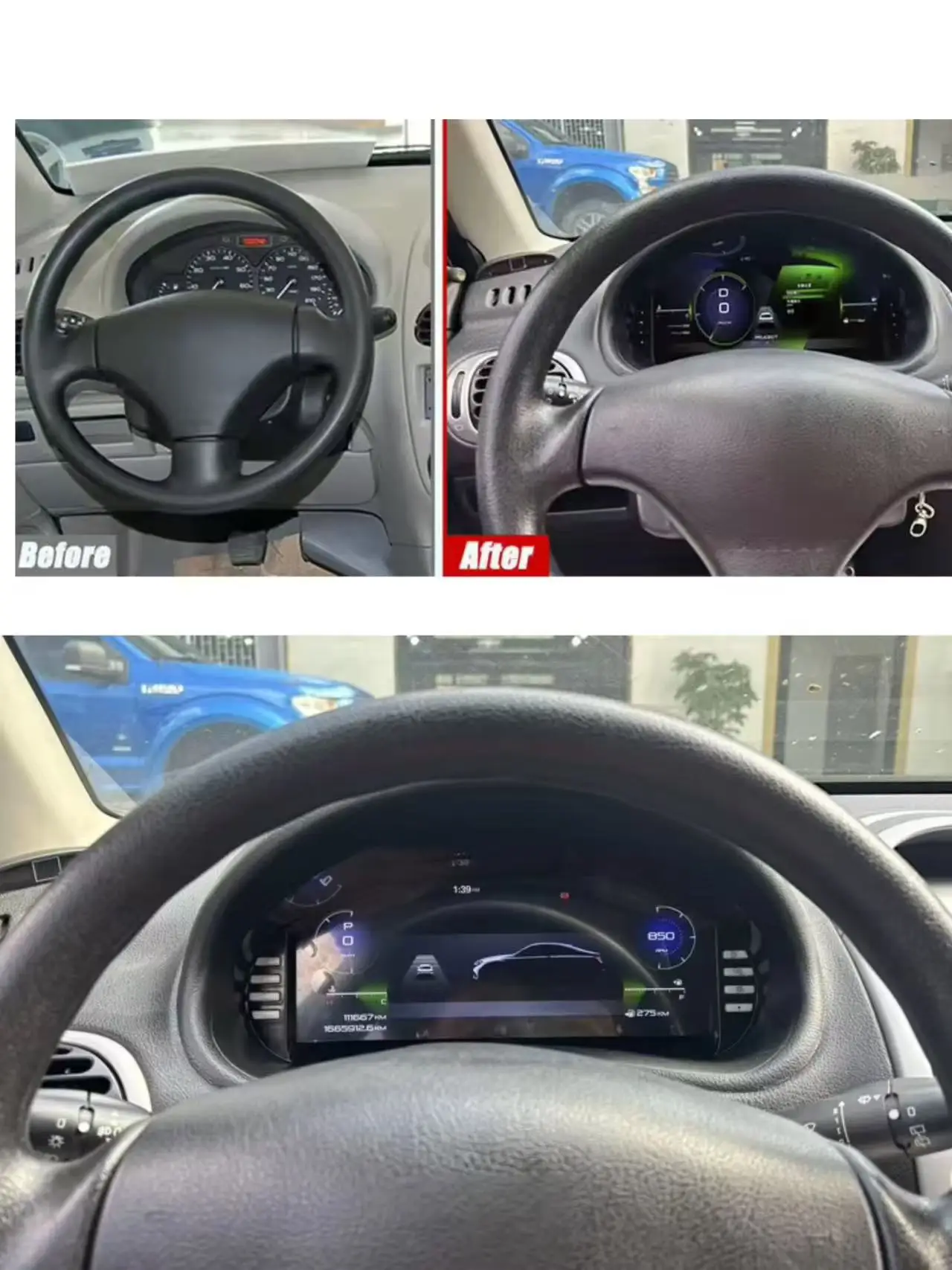For Peugeot 206 2004-2008 speedometer LCD instrument panel iOS Carplay12.3-inch cluster digital instrument cluster