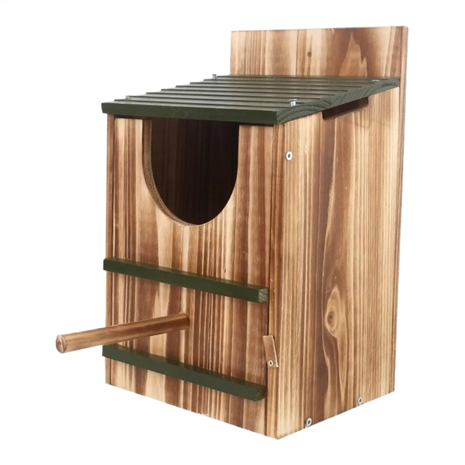 Owl Nesting Box Wooden Shelter Waterproof Carbonized Food Storage Breeding Box Carbonization Process Owl Box Owl Box