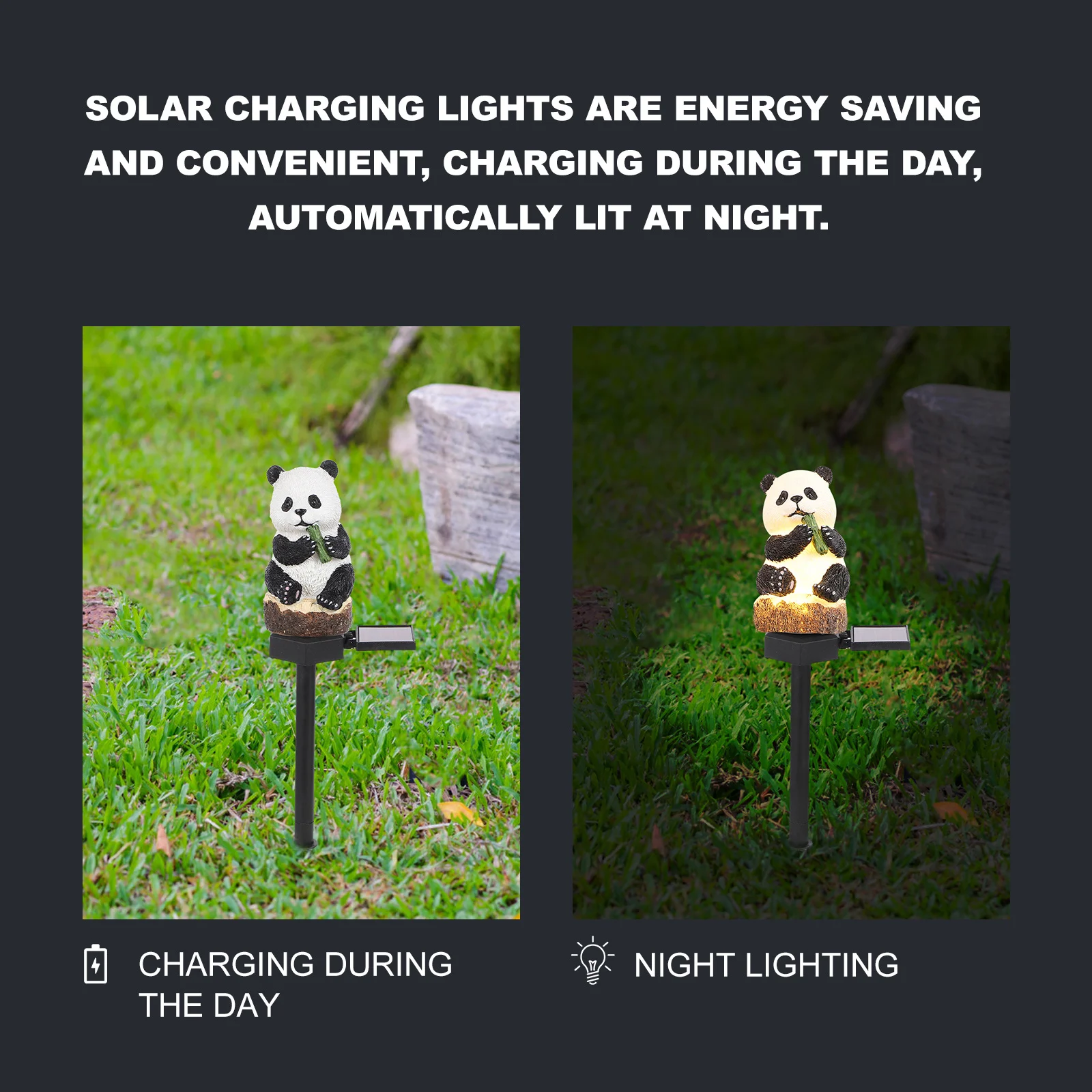 

Solar Stake Lamp Panda Shape Outdoor Lighting For Garden Pathway Solar Garden Light Lawn Landscape Decorative Light