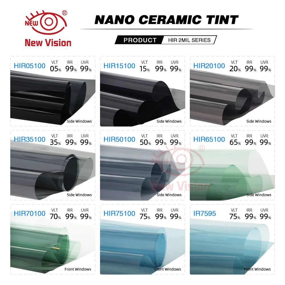100cmX6m High Rejection HIR100% Nano Ceramic Car Window Tint Film Auto Glass Decorative Sun Control Film