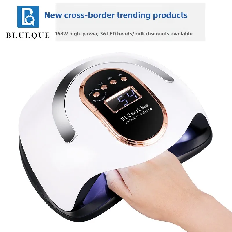 Nail Lamp 168w Uv Led Nail Dryer Smart Sensor Digital Display Portable Handle Gel Polish Curing Light