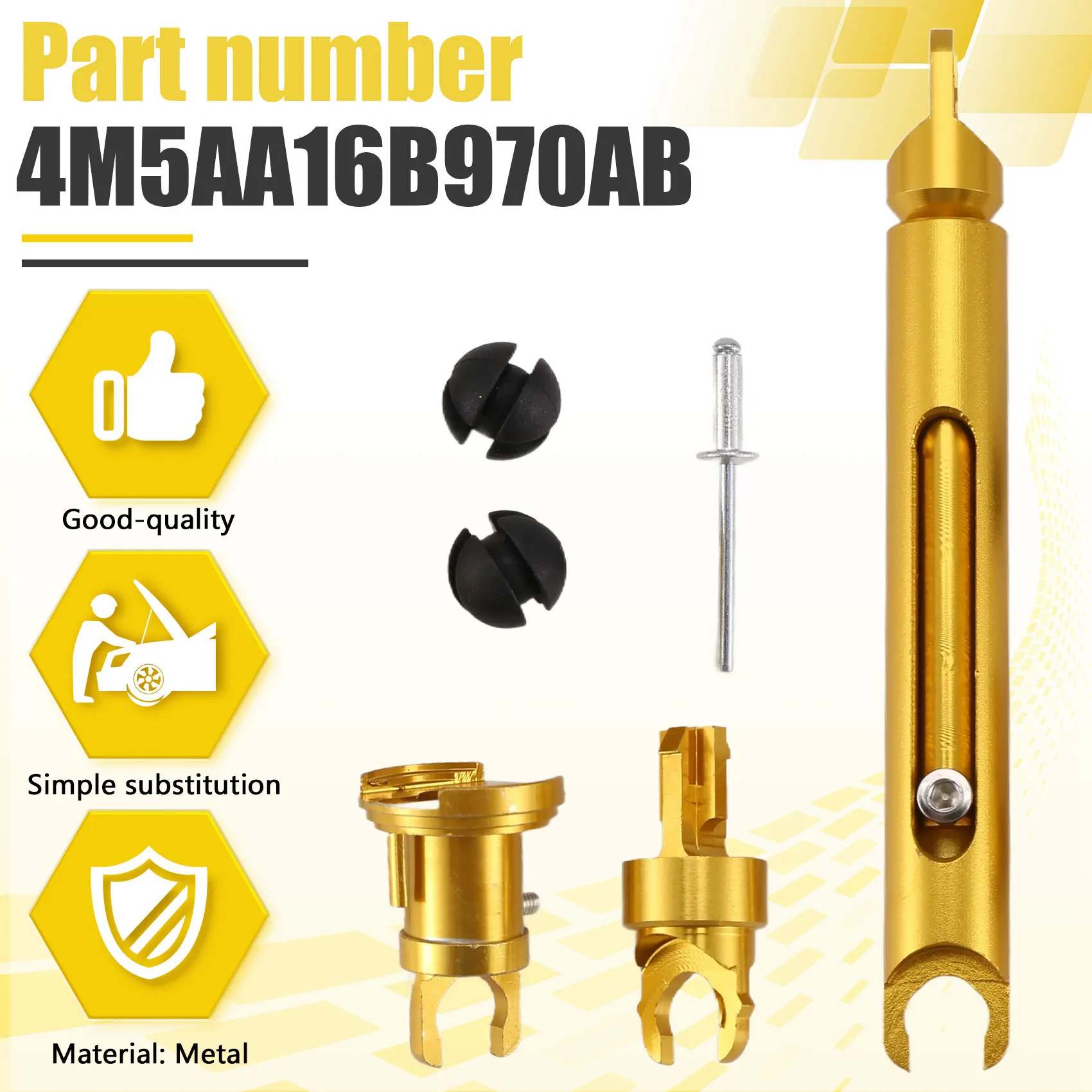 

A73Q-4M5A-16B970 Car Bonnet Release Lock Latch Catch Repair Set For Ford Focus MK2 2004-2012 1355231