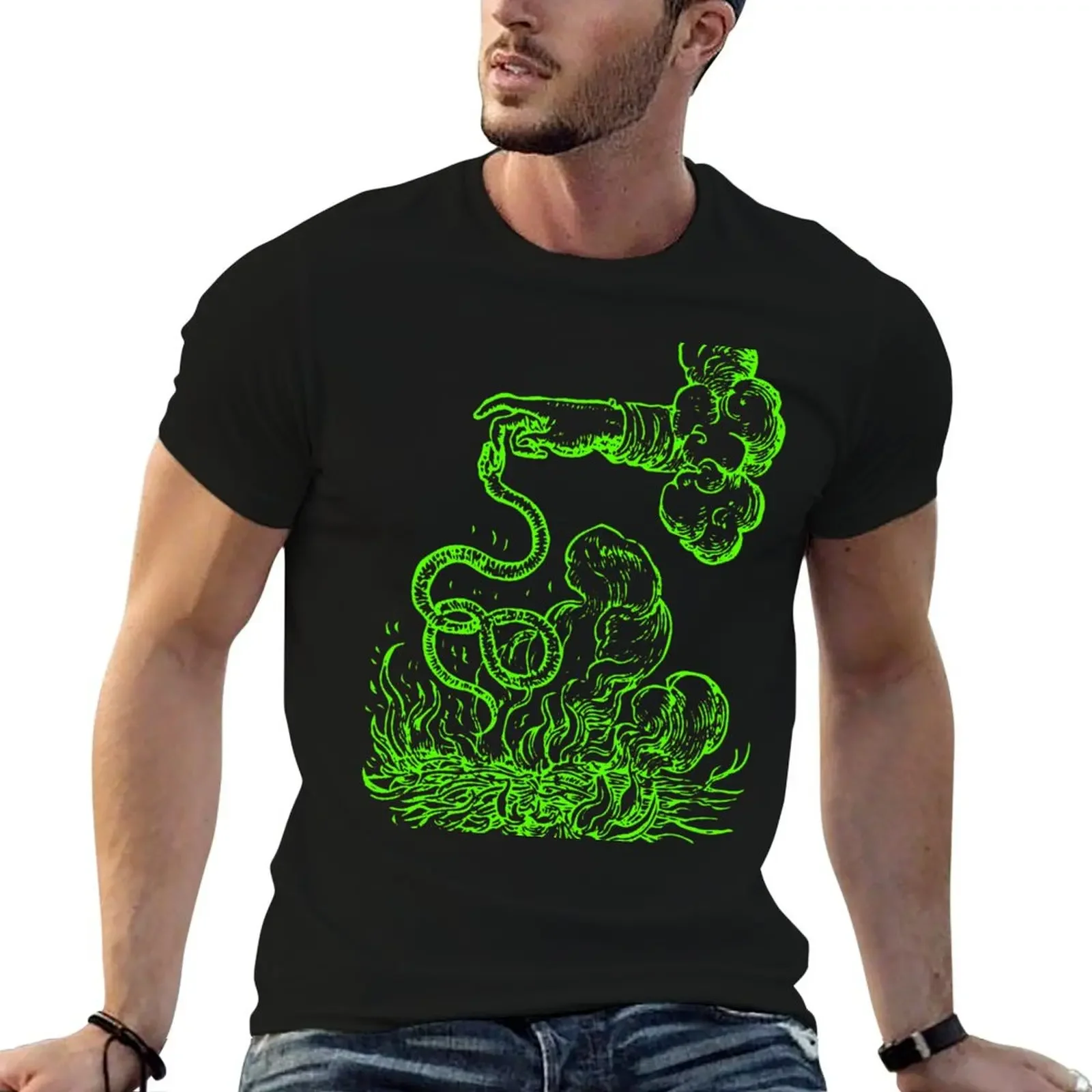 Copy of The Snake (GREEN) - Devises Héro?ques T-Shirt new edition hippie clothes mens t shirts