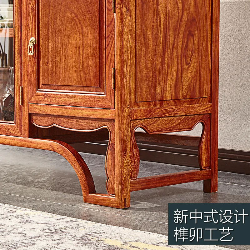 خزانة طعام من خشب الصندل الأحمر على شكل قنفذ من خشب الماهوجني، خزانة مشروبات جدارية لمطعم خشب الورد الصيني الجديد