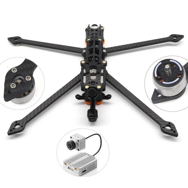 HSKRC Andy HD8 350mm 3K kit telaio da 8 pollici in fibra di carbonio braccio da 5mm per DJI Mavic Motor Power FPV Air Unit droni FPV parti fai da te