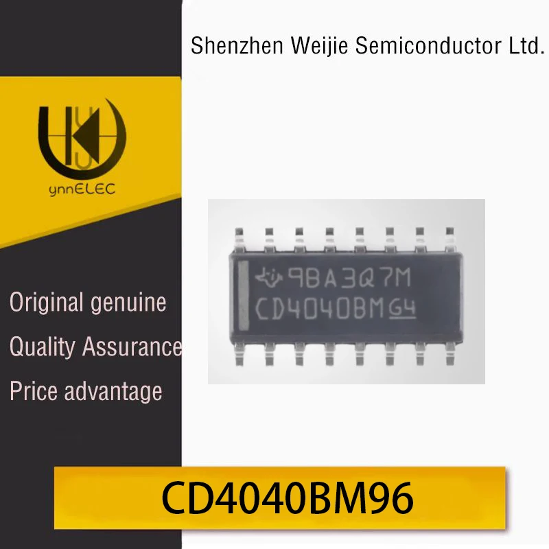 Genuine OEM SMD CD4040BM96 Counter/Divider Chip in SOIC-16 Package (Silkscreen)
