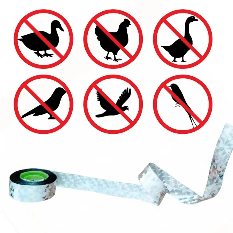 50-80m Roll Anti Bird Repellent Flashing Reflective Double-sided Bird Repeller Pest ControlTape Fox Pigeons Scare Ribbon Device