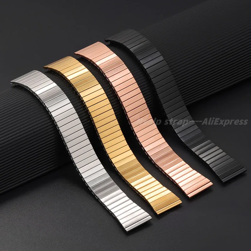 22mm Stainless Steel Elastic Stretch Strap for Huawei for Samsung Galaxy Watch Band Metal Expansion Wristband Universal Bracelet