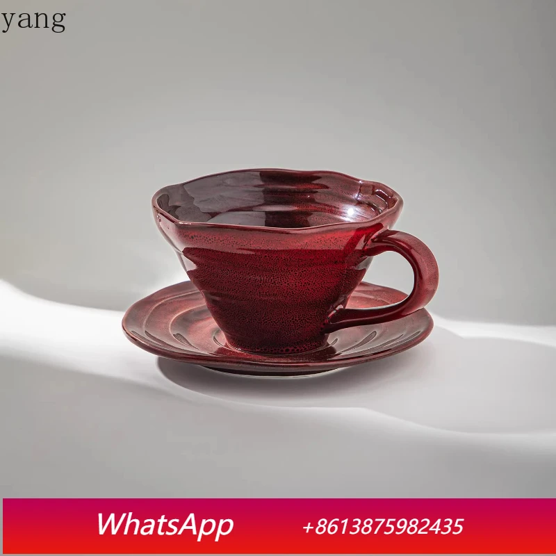 

LMM retro coffee cup high-end exquisite coffee latte cup ceramic cup and saucer set