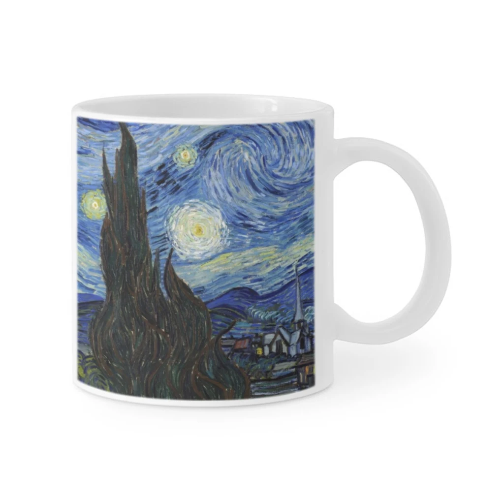 1pc 11oz Starry Night - Vincent Van Gogh Coffee Mug Tea Cup Coffee Cup Funny Birthday Gifts for Women and Men Ceramic Mug