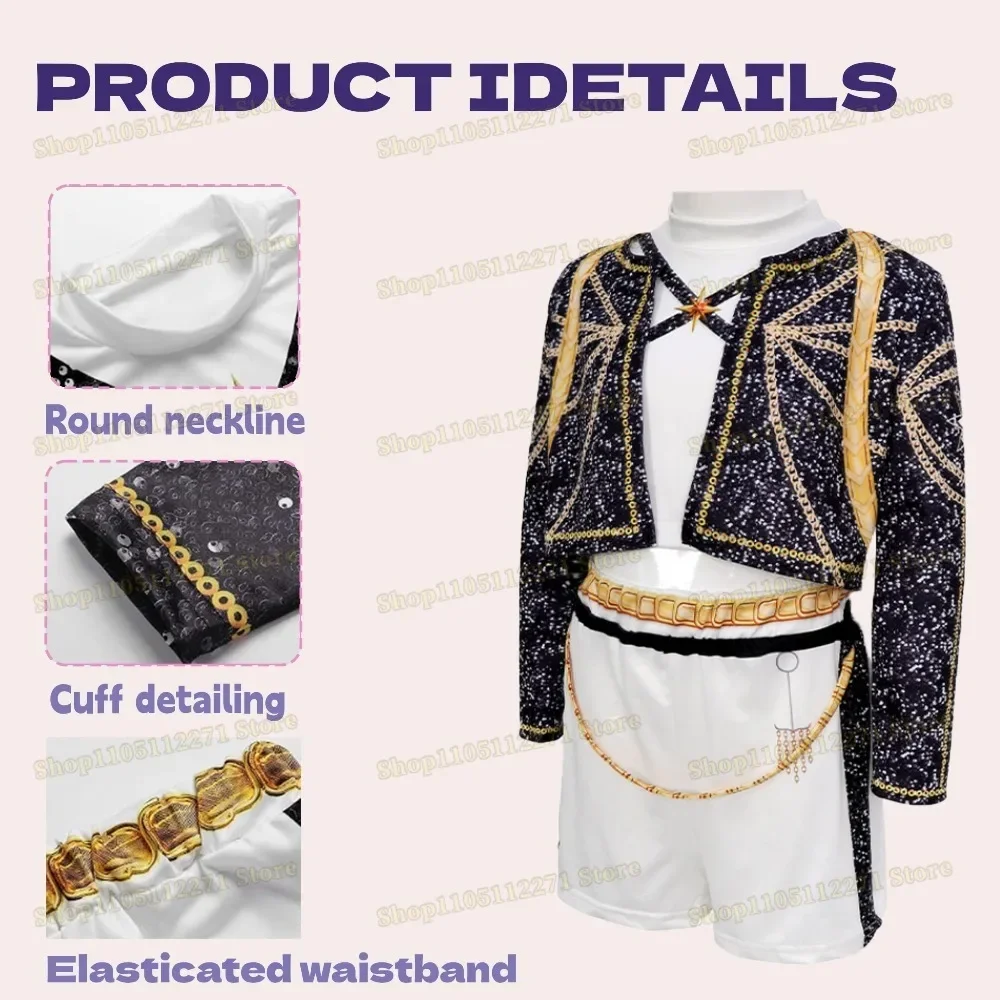 Anime Idol Girls Kpop Demon Hunters Rumi Zoey Mira Cosplay Full Suit Set Costume Stage Performance Children Halloween Party