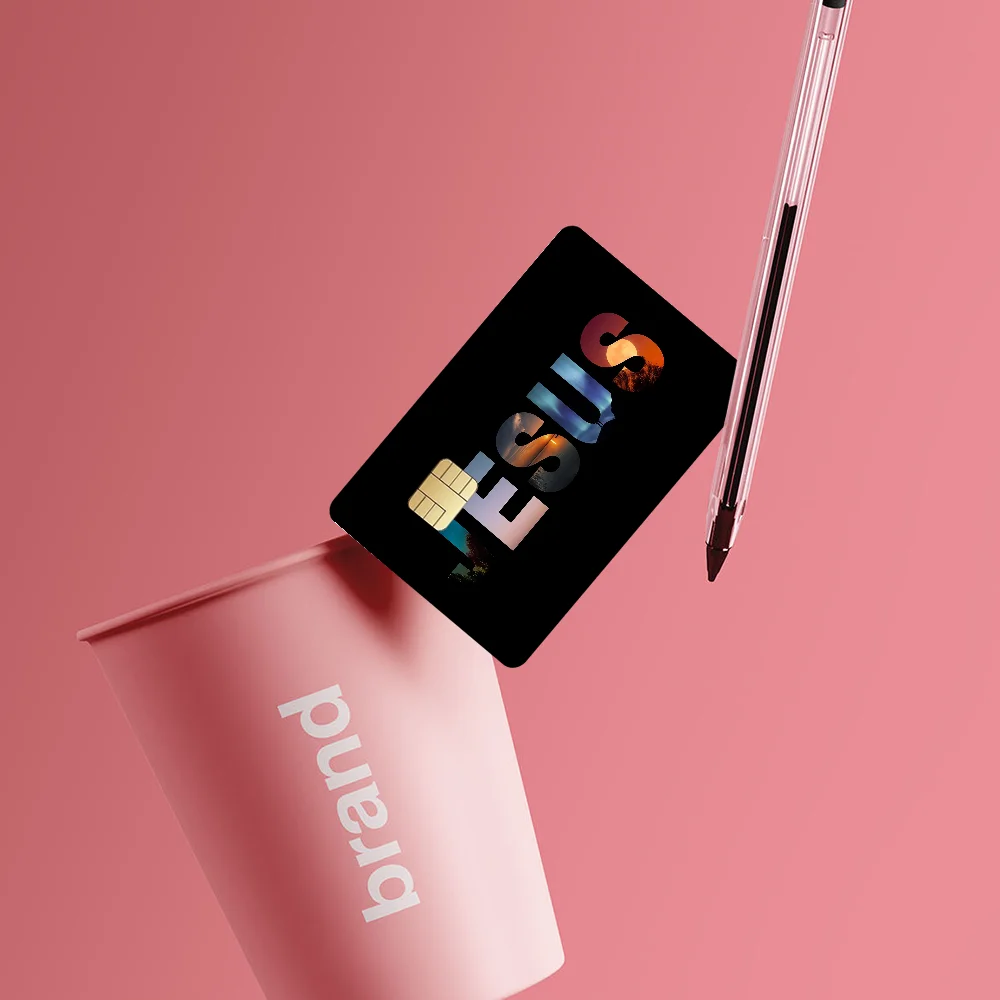 New 3D Pray Holy Bible Cross Jesus Anime Spend Funny Shell On Off Ultra Thin No Fade Sticker Skin Cover Film Debit Credit Card