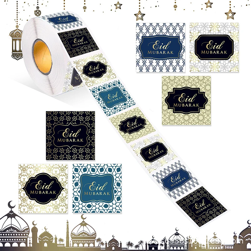 3.8 CM Ramadan Decoratie 2024 EID Mubarak Stickers Gift Bag Candy Box Seal Labels Ramadan Kareem Islamitische Moslim Party sticker