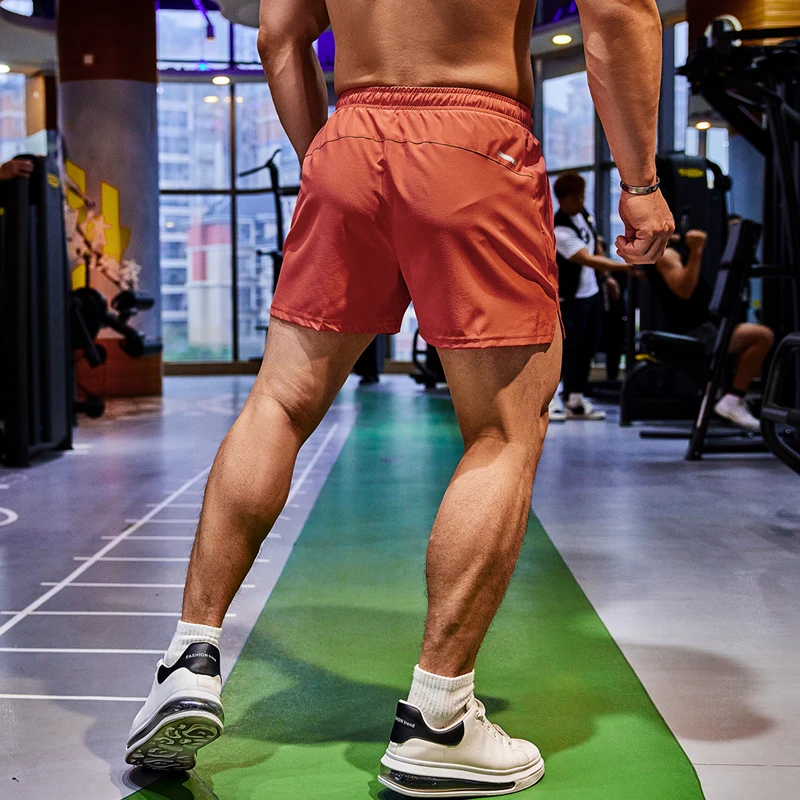 New Summer running shorts Men\'s sports jogging fitness shorts Gym training Quick-drying sports Zipper pocket male Cropped pants