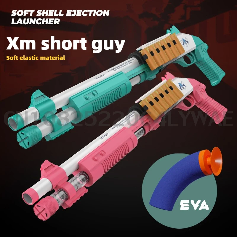 XM1014 Soft Shell Auswurf Launcher Spielzeug Gewehr Pistole Schaum Dart Dual Düse Schrotflinte Modell Für Kind Erwachsene Outdoor Spiel Weihnachten Geschenk