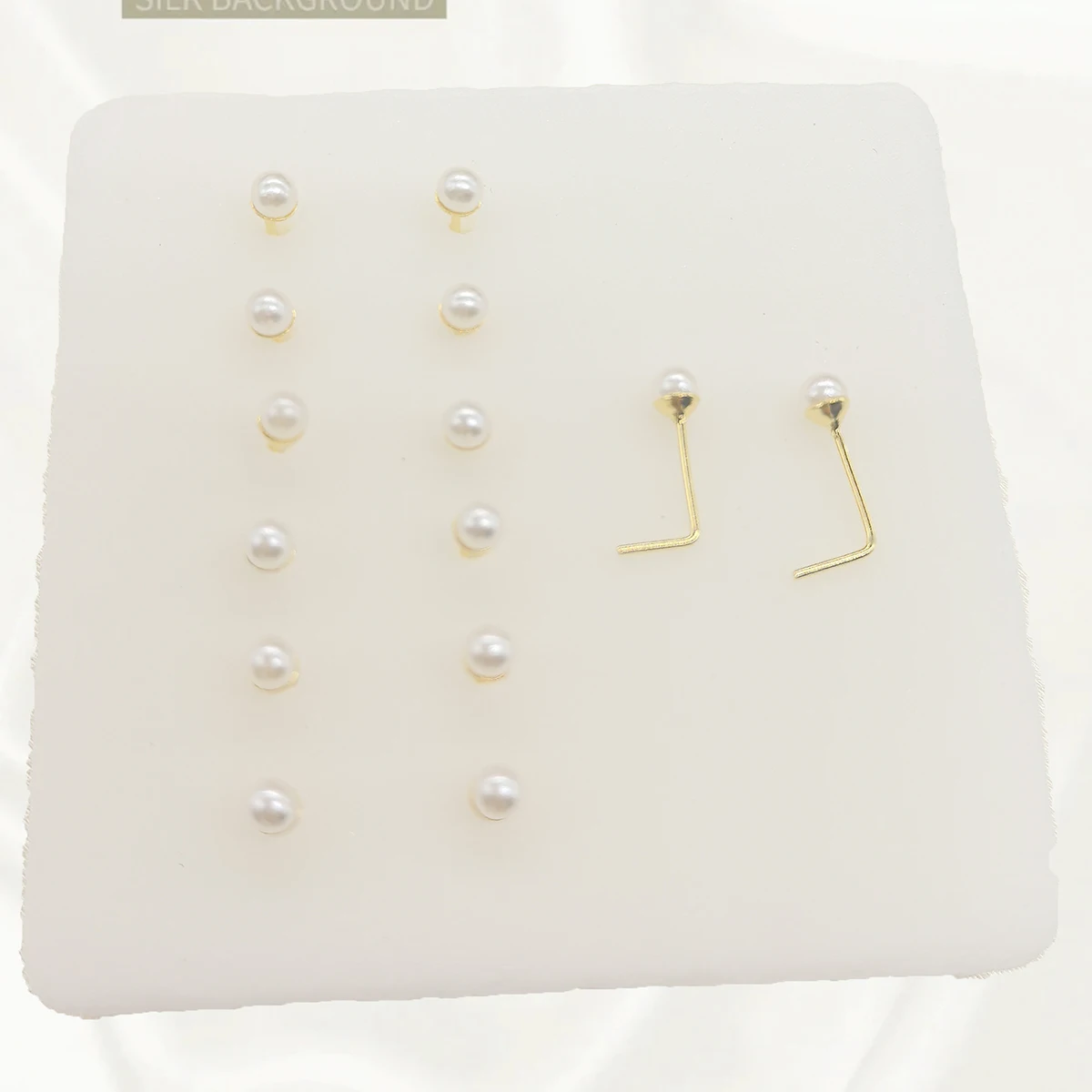 Luxury Nose Stud High Quality Sterling Silver 925 Jewelry Round 2.5mm Imitation Pearl Lshaped Nose Piercing For Womens Ear Stud