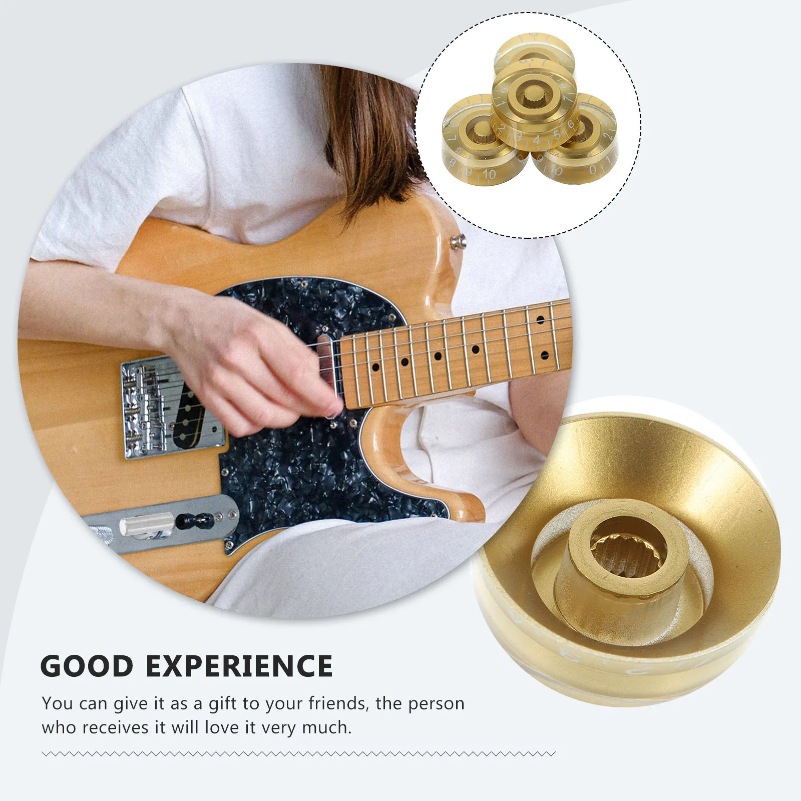 

4pcs Electric Guitar Volume Knobs Transparent Acrylic Bass Potentiometer Caps Replacement Guitar Accessories Control Knob Parts