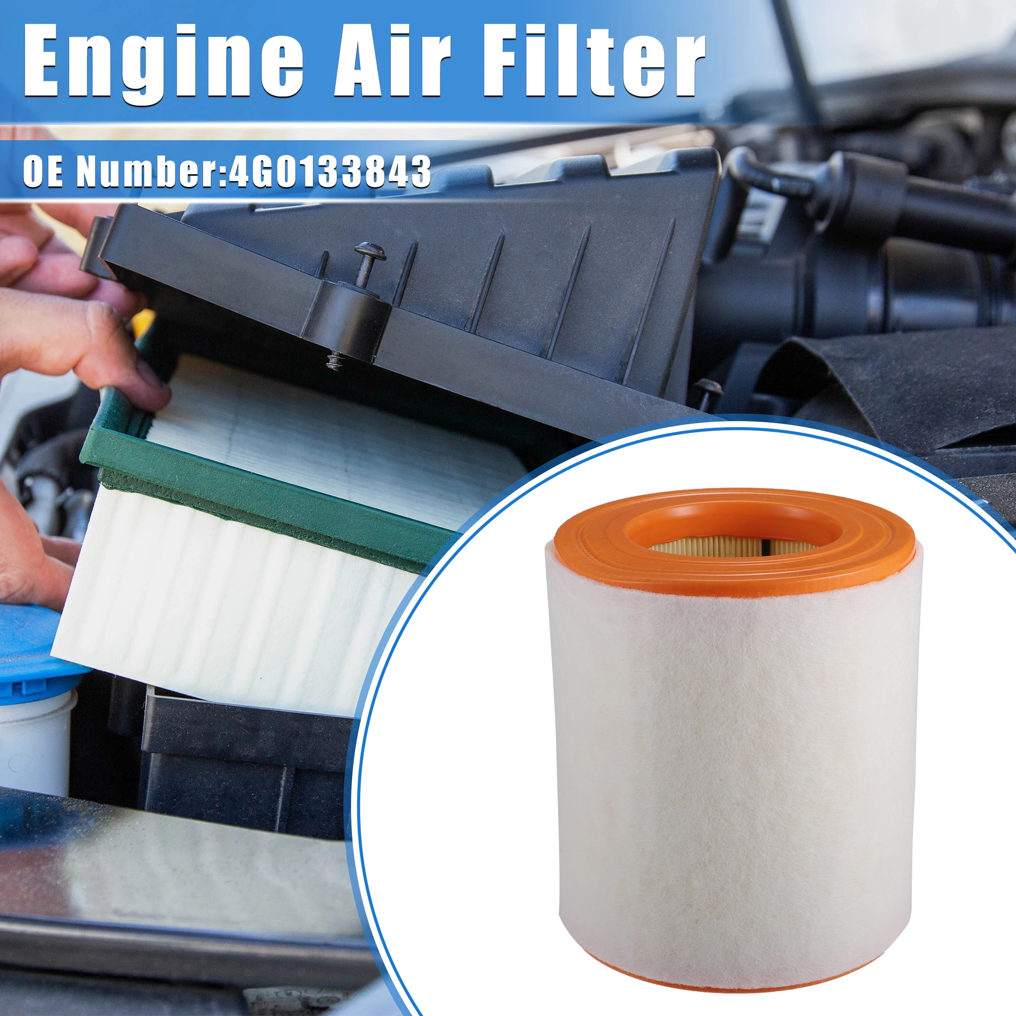 

X Autohaux Car Engine Air Intake Filter 4G0133843 for Audi A6 A7 S6 S7 3.0L 4.0L TDI V6 V8 DIESEL 2012-2018 Auto Accessories