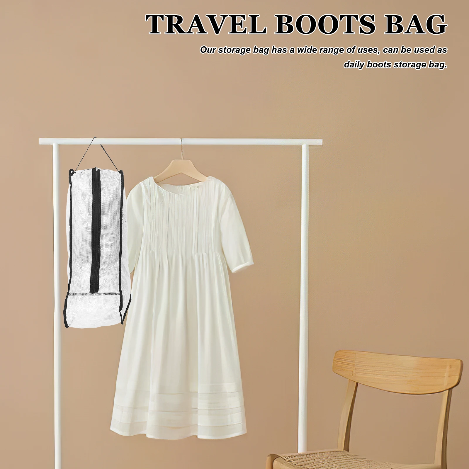 

2Pcs Clear Travel Boots Bag Breathable Foldable Organizer Portable Shoe Pouch for Women Boot Storage Multifunctional Holder