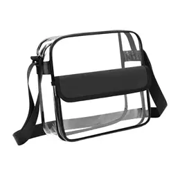 PVC Clear Bag Stadium Approved Tote Adjustable Zipper Closure Women Men Purse Transparent Bag for Sports Concert Outdoor Travel