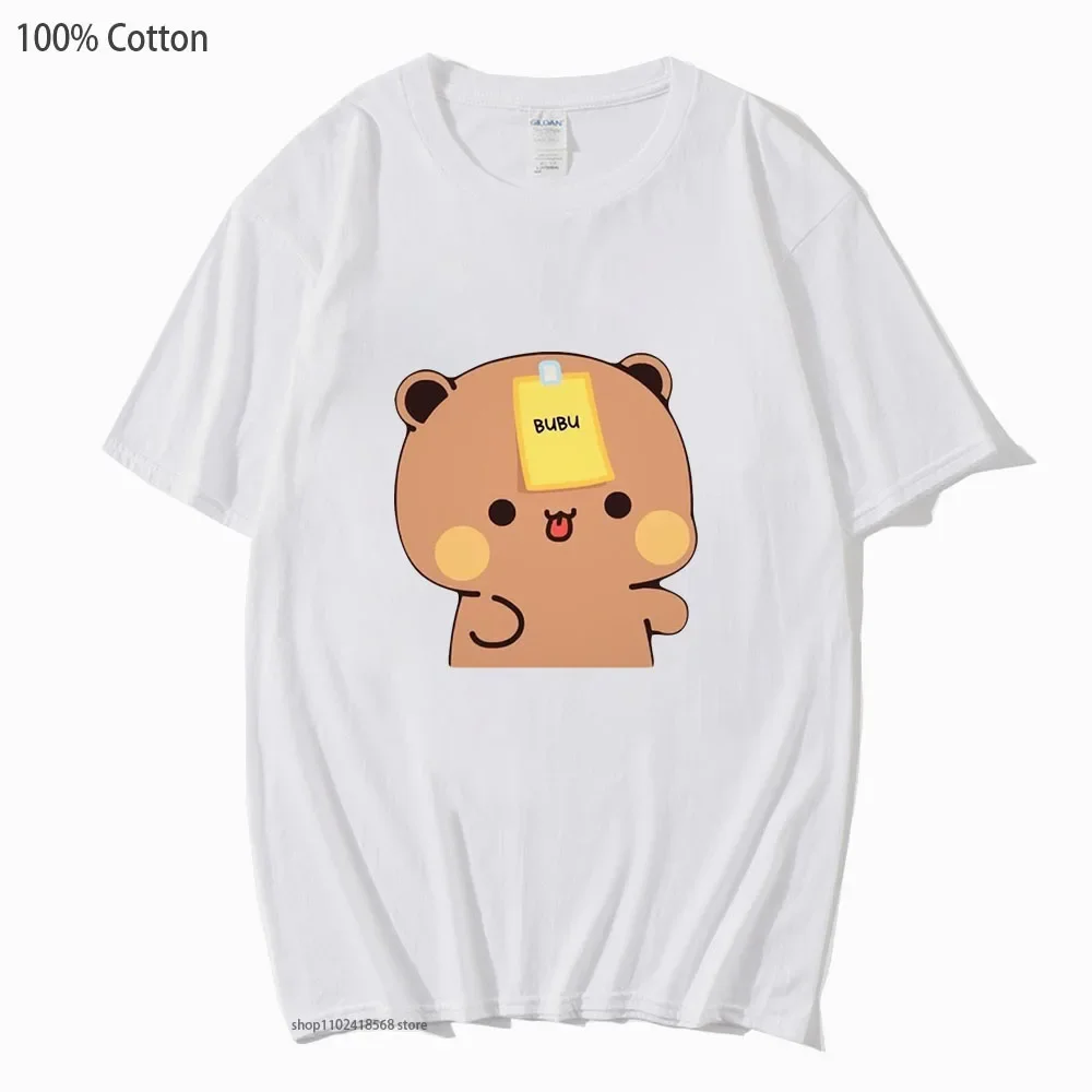 Couple Bubu Dudu T-Shirts Kawaii Cute Graphic Tshirt 100% Cotton Summer Clothes Short Sleeve Tees O-Neck Top Women Men Clothing