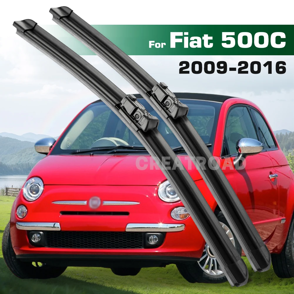 For Fiat 500C 2009-2016 2010 2011 2012 2013 2014 2015 LHD&RHD Front Wiper Blades Windshield Windscreen Window Brush 24"+14"