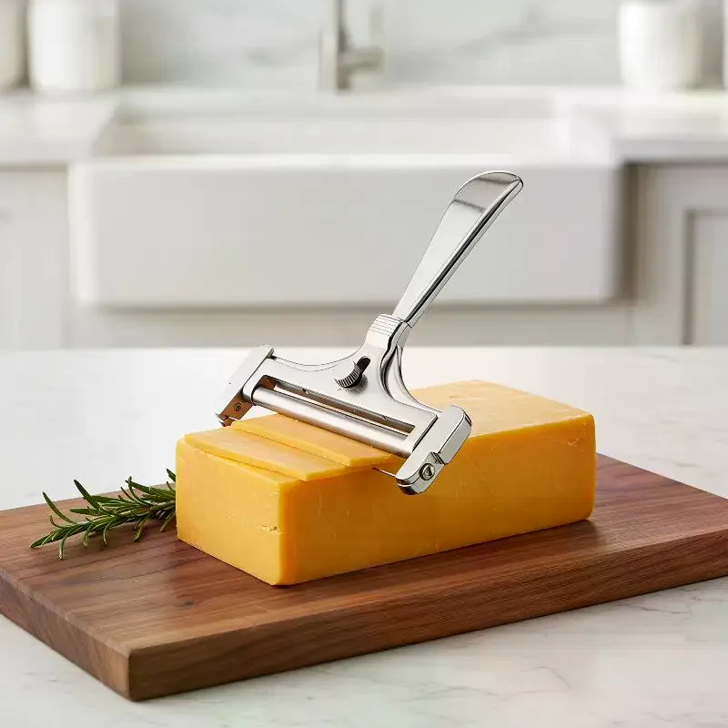 Stainless Steel Cheese Slicer Ergonomic Non-Slip Handle Adjustable Blade Butter Cutter for Kitchen Baking Cooking Use
