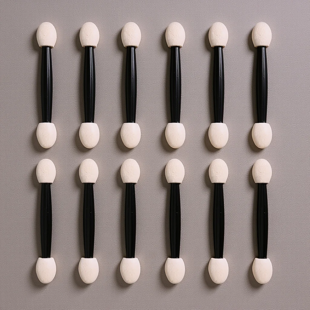 24pcs Disposable Makeup Sponge Sticks Dual Ends Applicator For Eye Shadow Lip Glitter Application Brush Eyeshadow Makeup