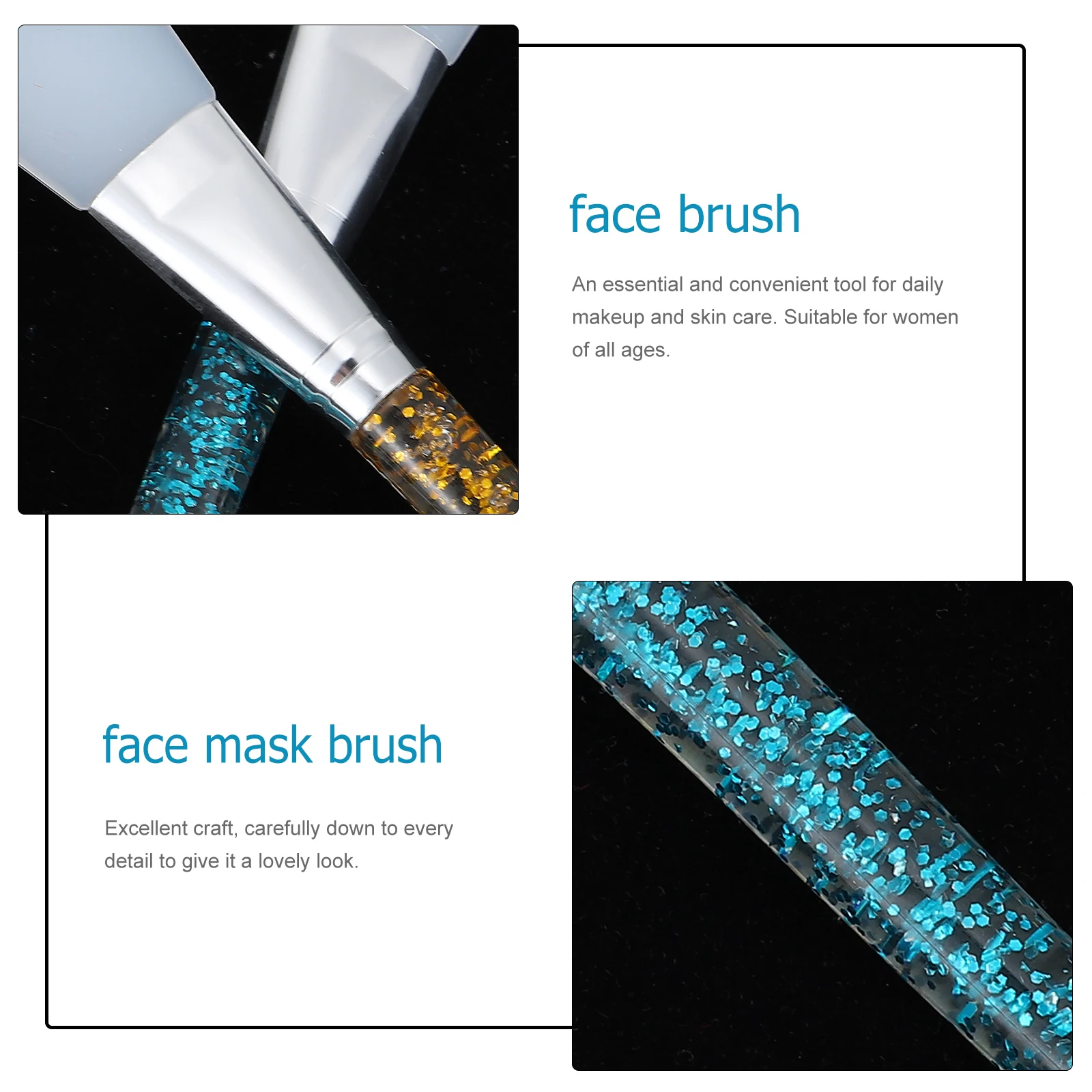 6 szt. Pędzli do maseczek do twarzy, silikonowe, gładkie, praktyczne aplikatory do maseczek do codziennego użytku, pędzel kosmetyczny do makijażu.