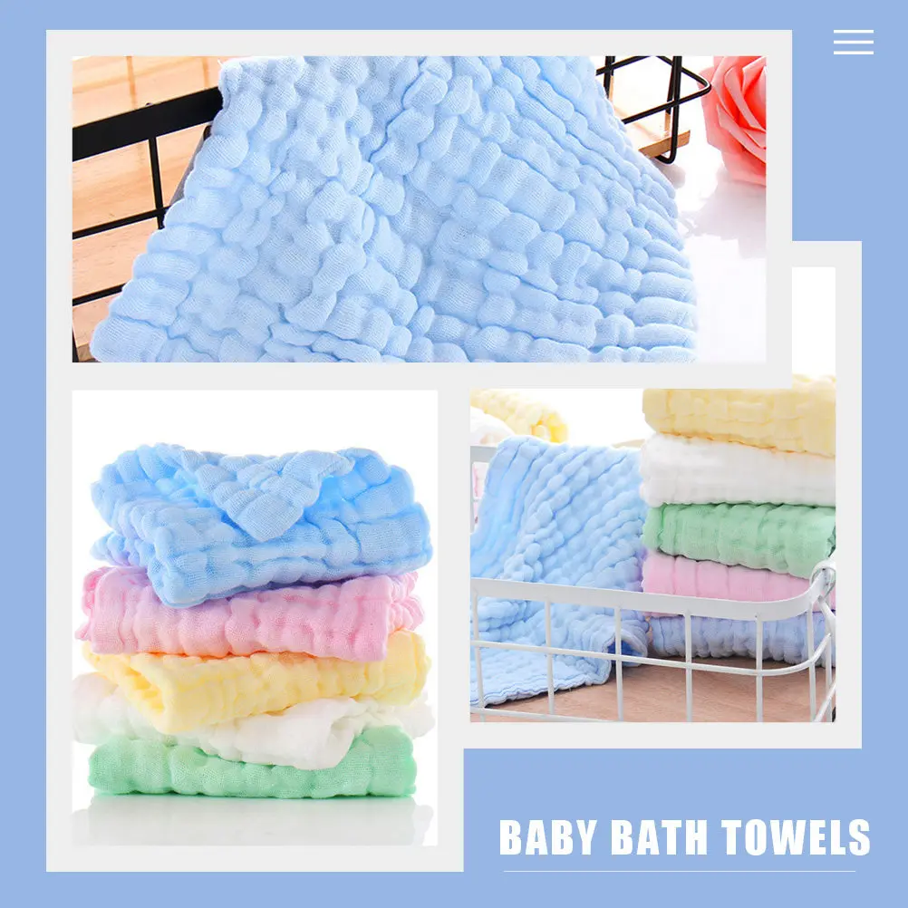 

5 шт. детских платков из чистого хлопка, мягкие впитывающие полотенца для лица младенцев, прочные полотенца для новорожденных от слюней, салфетки для кормления