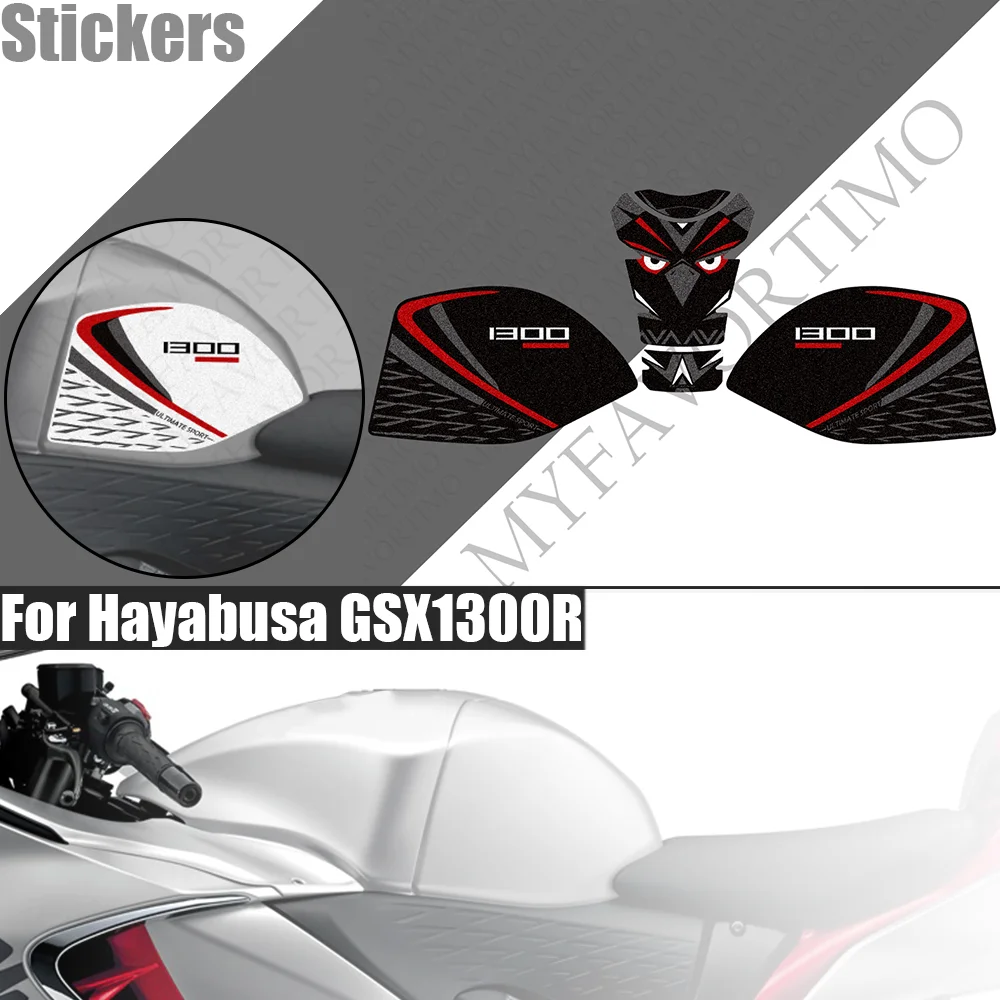 Matte Anti-slip Tank Side Grips Stickers For Suzuki Hayabusa GSX1300R GSXR1300 Motorcycle Fuel Tank Protector Decals