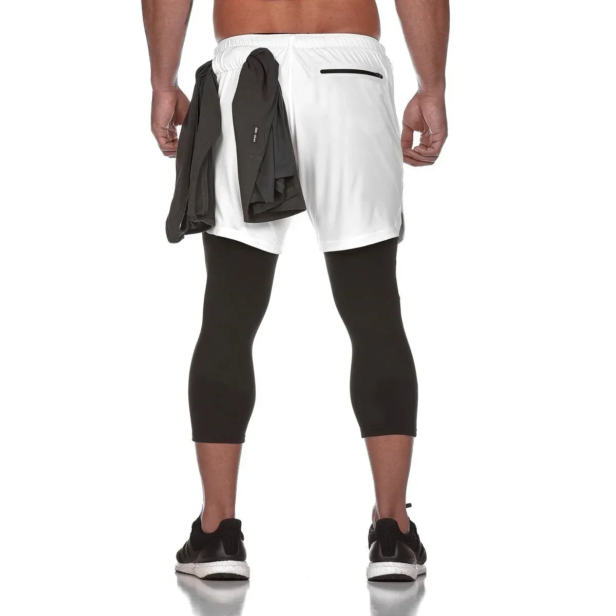 2024New mesh sports shorts men\'s sports running fitness double-layer quick dry breathable fifth pants Sports training pants