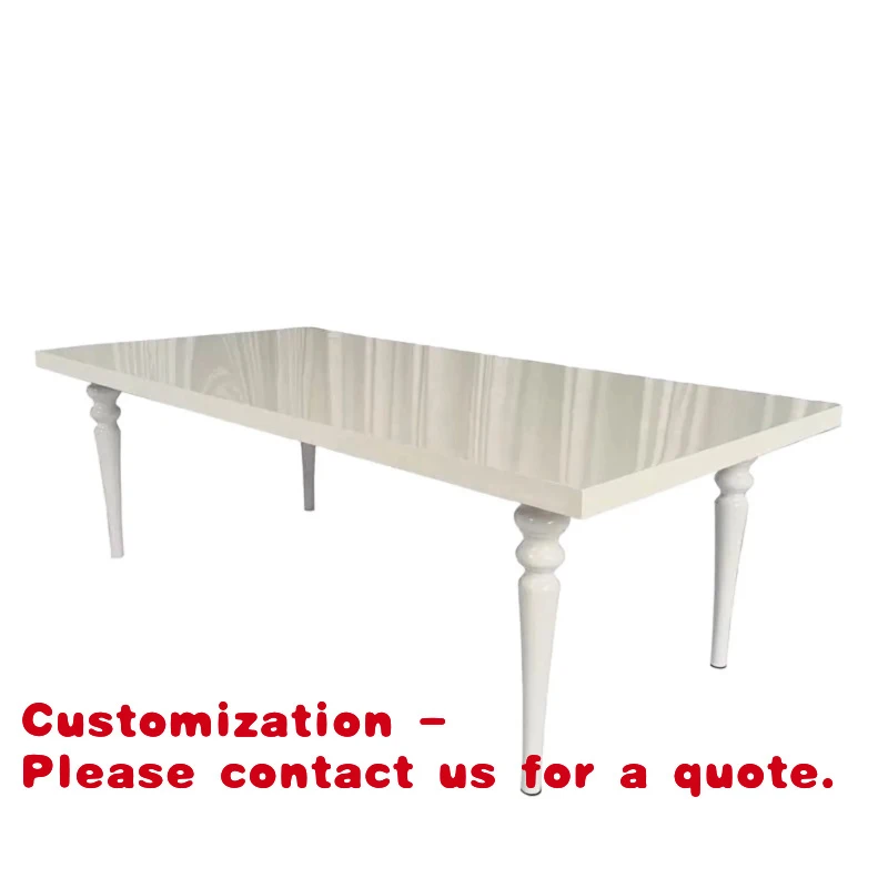 

custom.Wood Wedding Dining Table Hotel Wedding Banquet Furniture Rectangular Luxury White Table