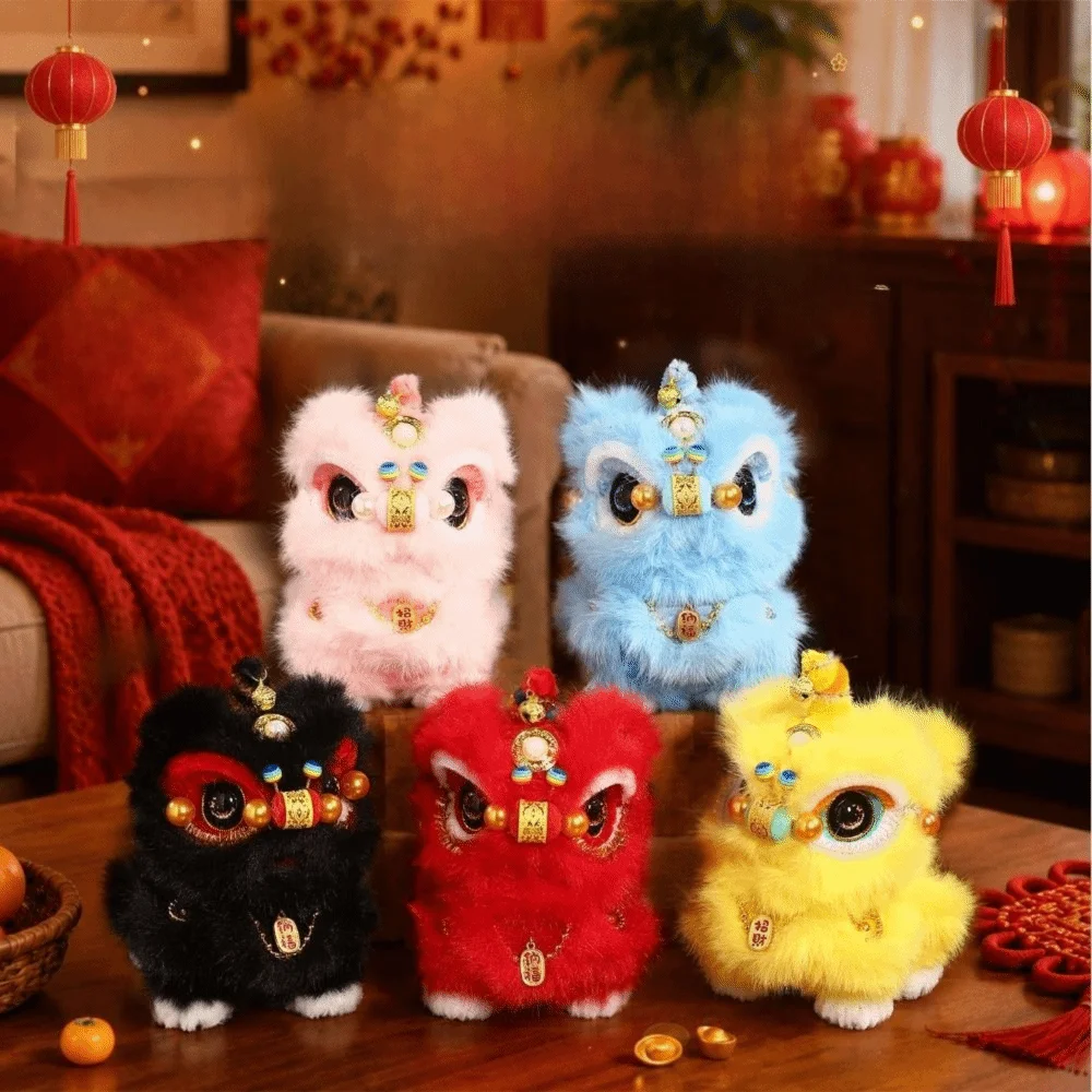Premium Handmade Lion Dance Traditional Cute Awakened Lion Festive Atmosphere Soft Lion Dance Ornament Photo Props