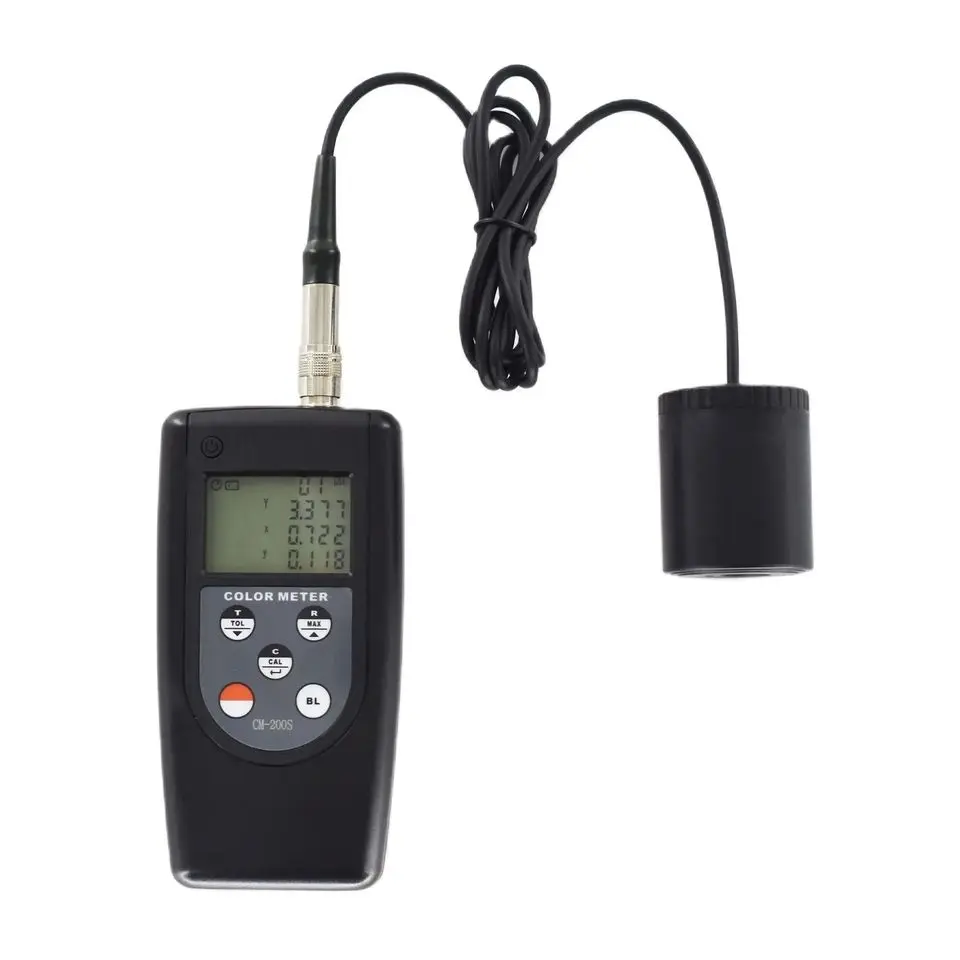 

Hot Sale Digital Color Meter CM-200S Color Difference Tester 2% Accuracy Auto Memory 99 Sets Textile Paper Painting 1 Year