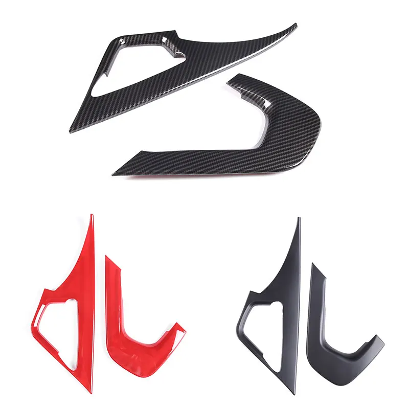 ABS Carbon Fiber For Chevrolet Corvette C7 2014-19 Car Center Control Handle Decorative Frame Cover Trim Sticker Car Accessories