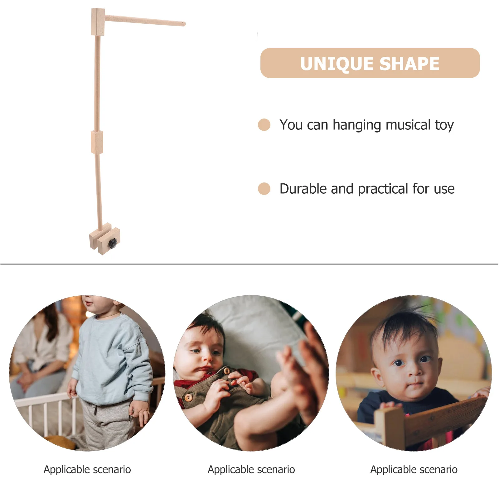 Krippe Glocke Halter Baby Mobile Arm für Kinderbett Kinderbetten Kinderzimmer Zubehör Holzständer Bett