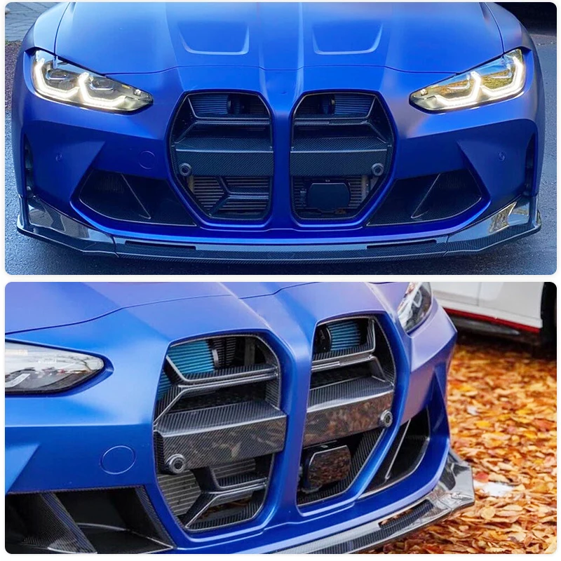 Dry Carbon Fiber Car Front Bumper Grill for BMW G80 M3 G82 G83 M4 2021-2023 With ACC Radar Front Grille Racing Grills Body Kit