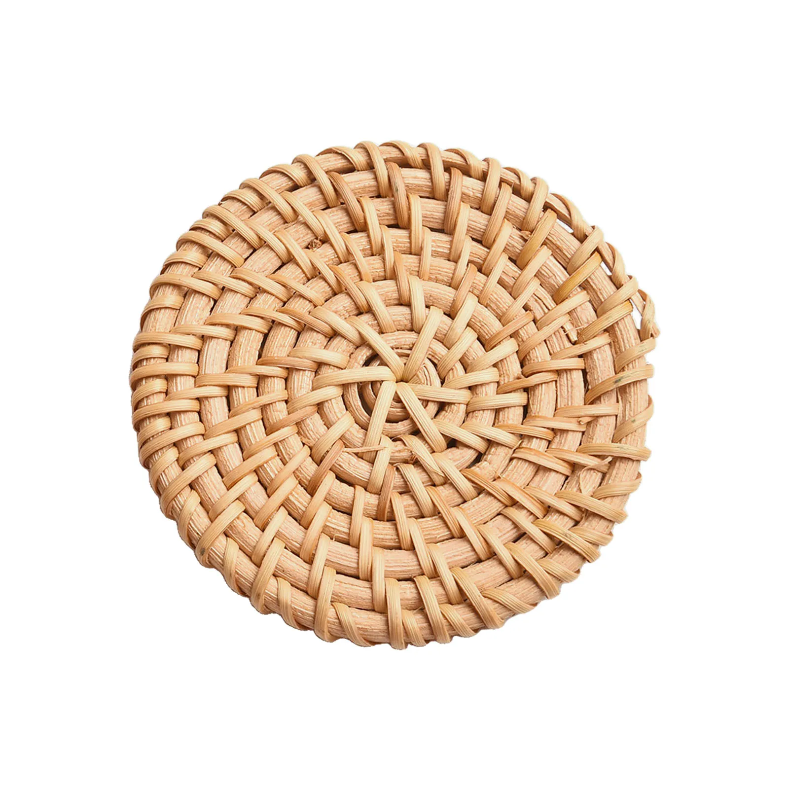 For Daily Use Handwoven Coasters Natural Wicker Coasters Handwoven Craftsmanship Heat Insulation Long-lasting Use